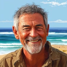 David, a 55 year old Maroubra man with a solid smile